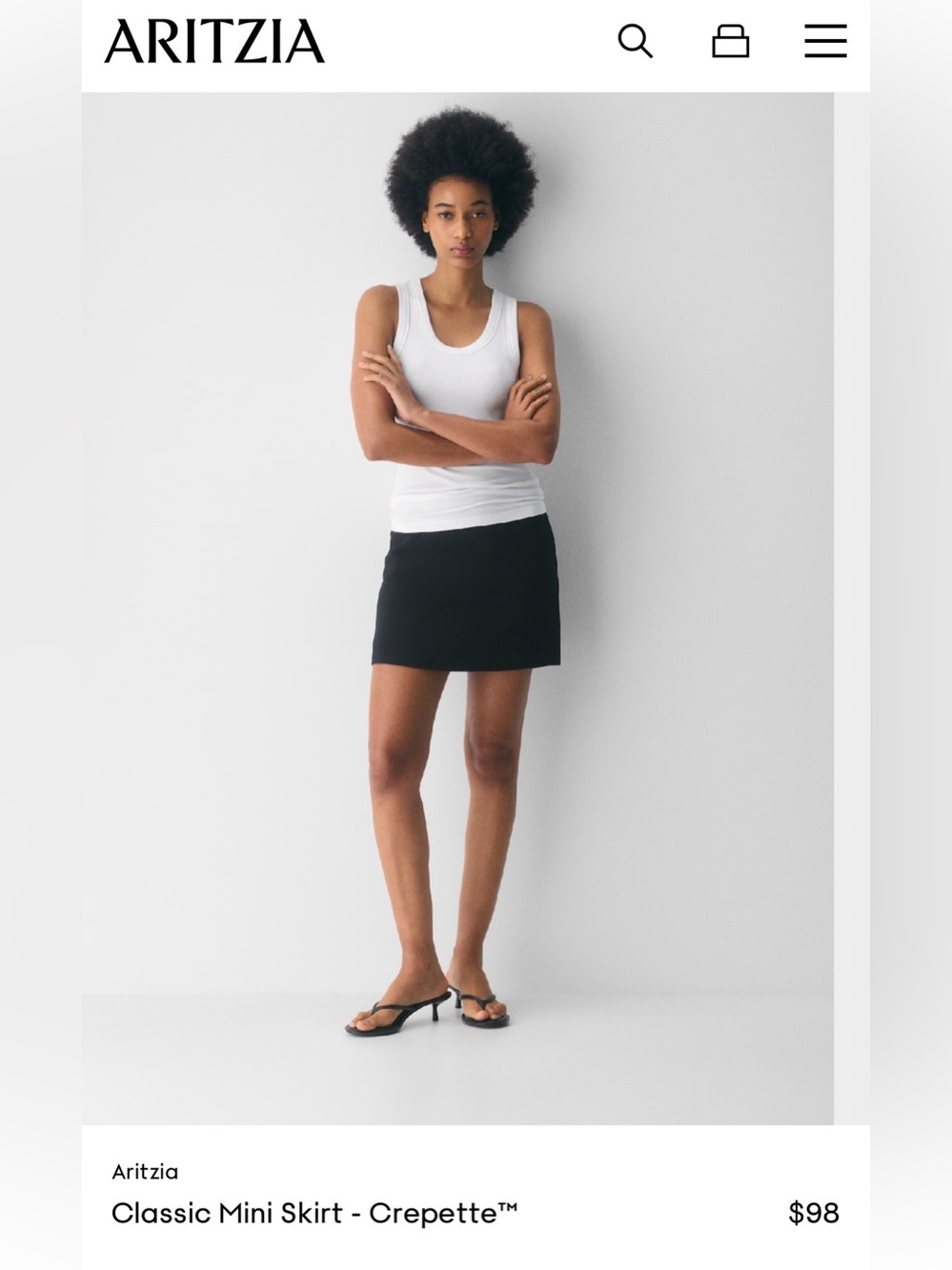 Aritzia Classic Mini Skirt Crepette